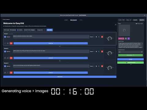 Text to Video in 60 seconds - EasyVid Speedrun