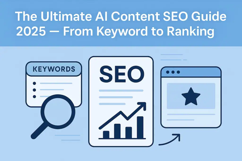 Banner for The Ultimate AI Content SEO Guide 2025 – From Keyword to Ranking