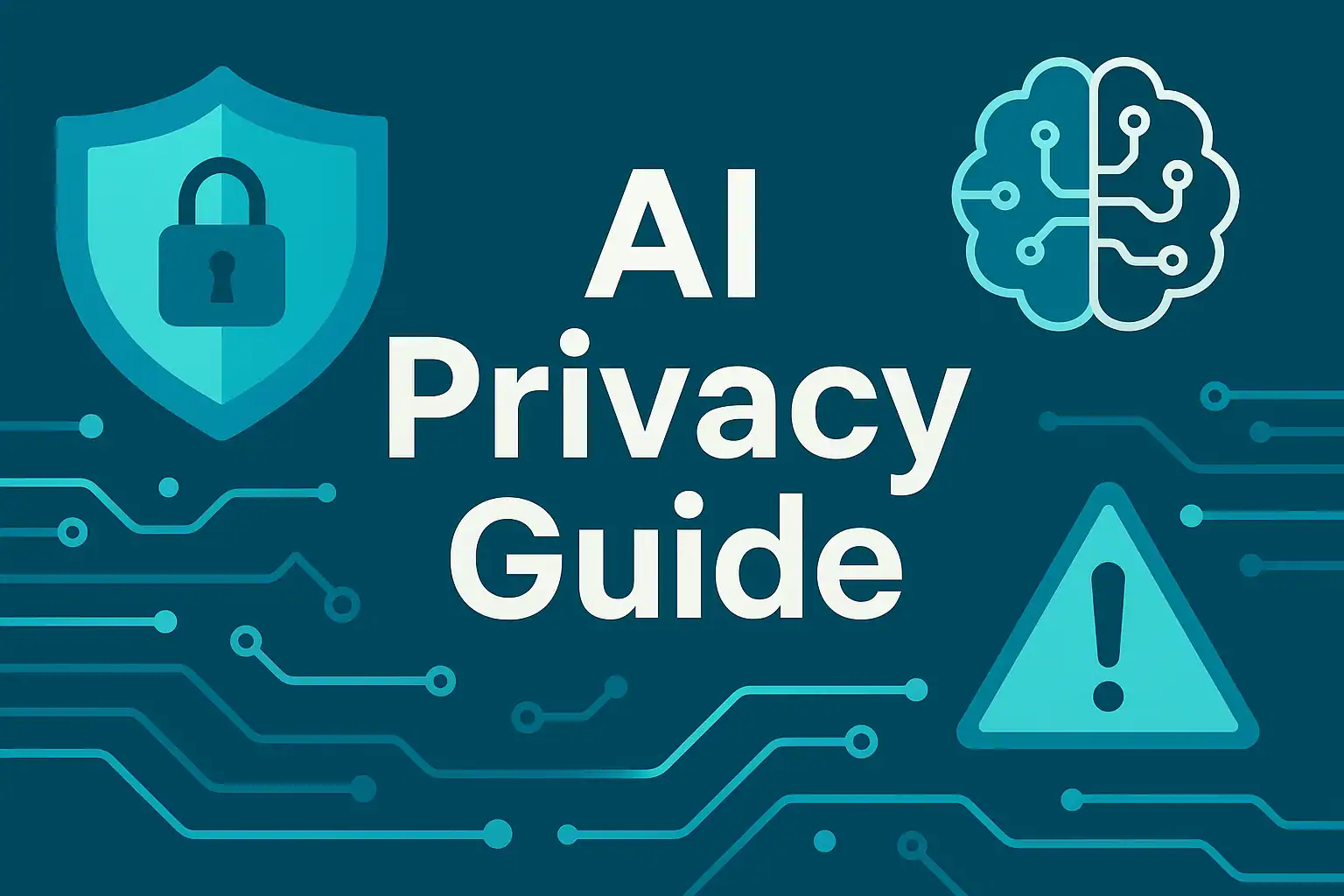 AI Privacy Guide 2025 banner with shield, lock, and AI icons