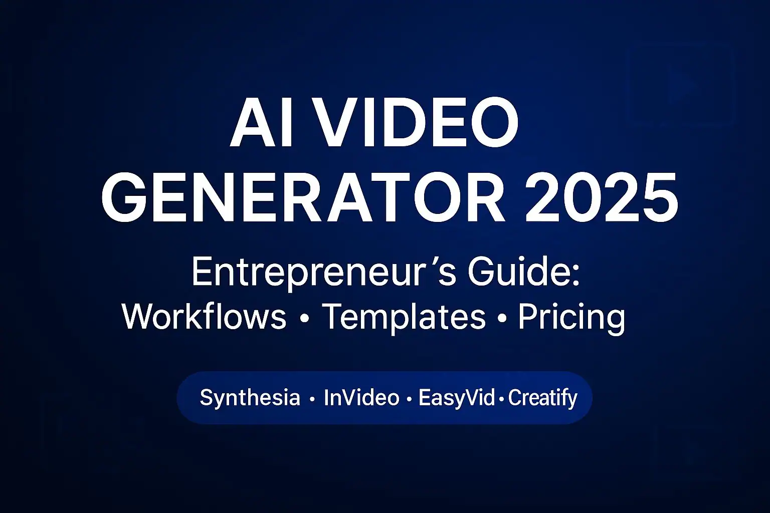 AI Video Generator 2025 Entrepreneur’s Guide banner